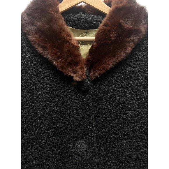 Unbranded Vintage 50's Persian Lambwool Teddy Overcoat with Fur Collar - Picture 3 of 8